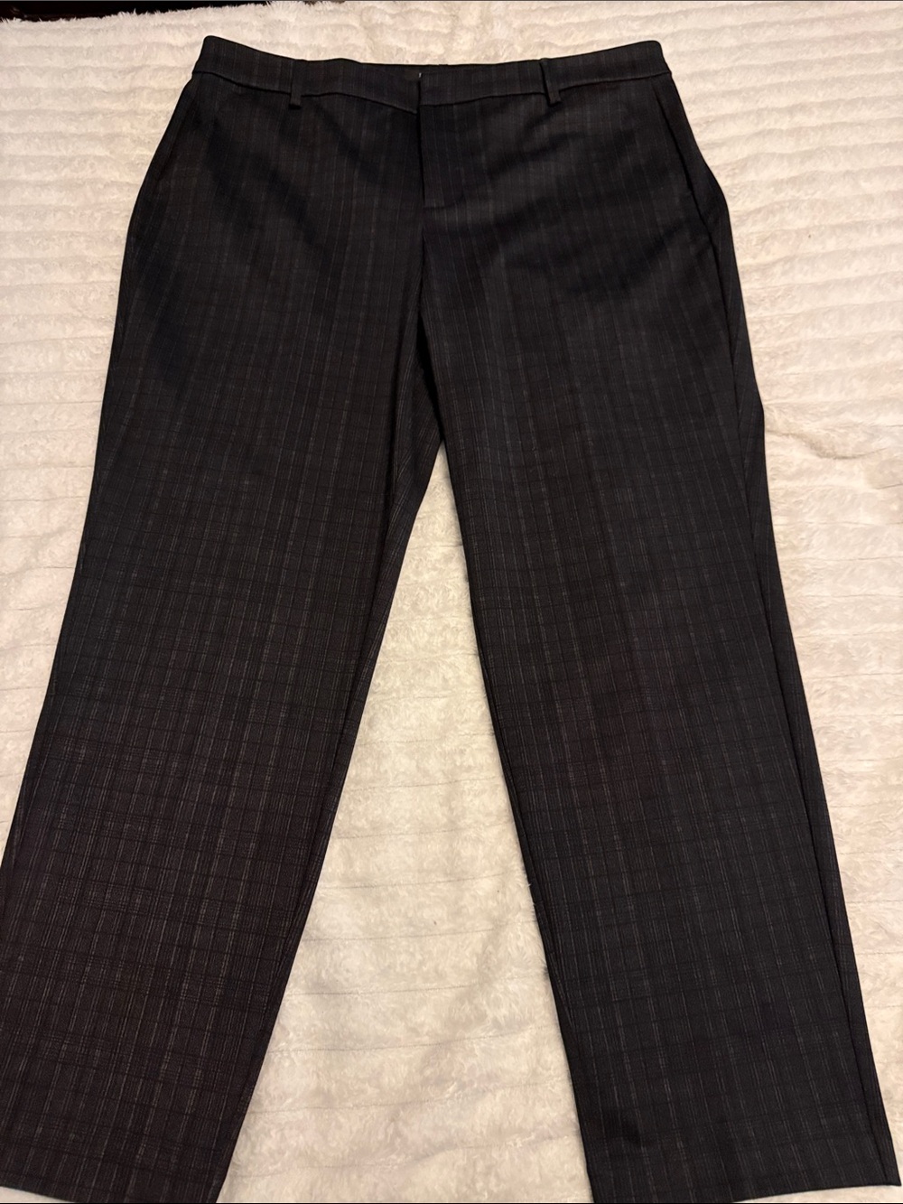 Liverpool Men's Dark Charcoal Pinstripe Dress Pants